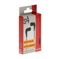 Наушники SmartBuy S4 SBH-011K, вакуумные, микрофон, 93 дБ, 16 Ом, 3.5 мм, 1 м, черные