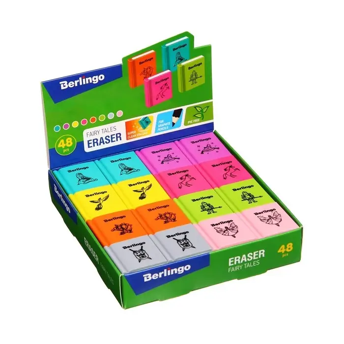Ластик Berlingo Fairy Tales, 28 х 25 х 7мм, термопластичная резина, ассорти