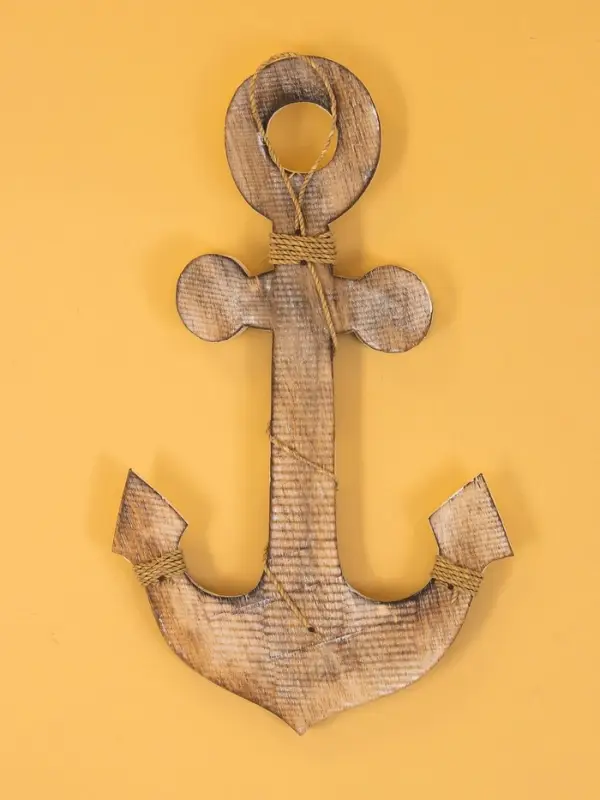 Декор интерьерный "Якорь" дерево 23х2х40 см, цв. белый