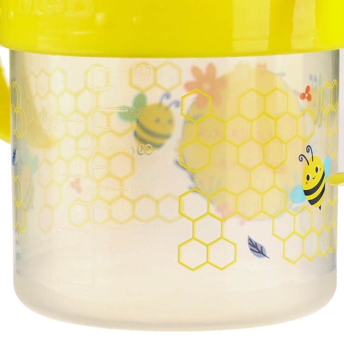 Поильник детский с твёрдым носиком &laquo;Сладкая жизнь&raquo;, 140 мл., с ручками, цвет желтый