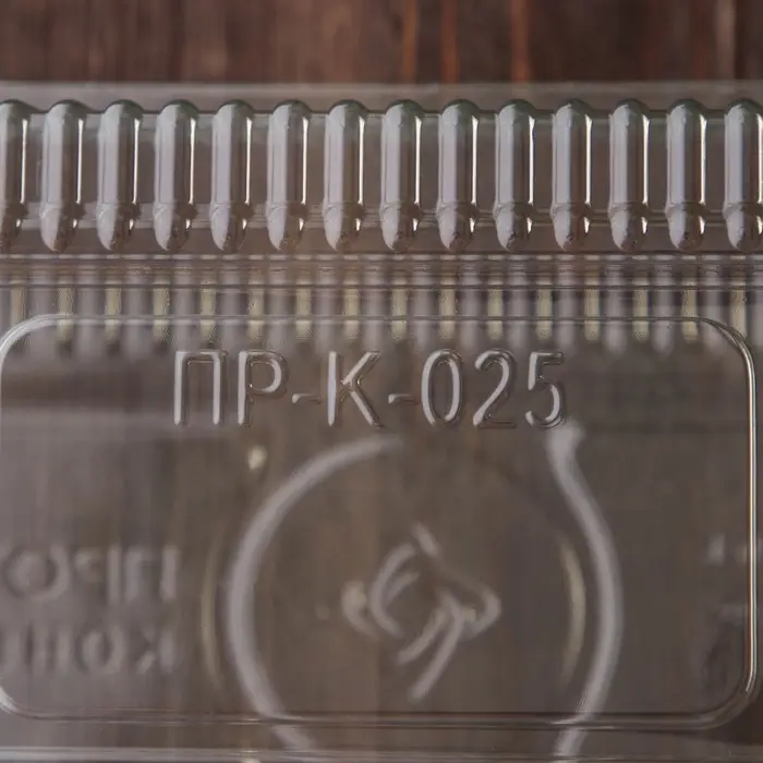 Контейнер одноразовый с неразъёмной крышкой ПР-К-025 &laquo;А&raquo;, 400 мл, пластик, 21.7&times;11.5&times;8.3 см, внутр. 19.3&times;8.7&times;7.9 см, прозрачный