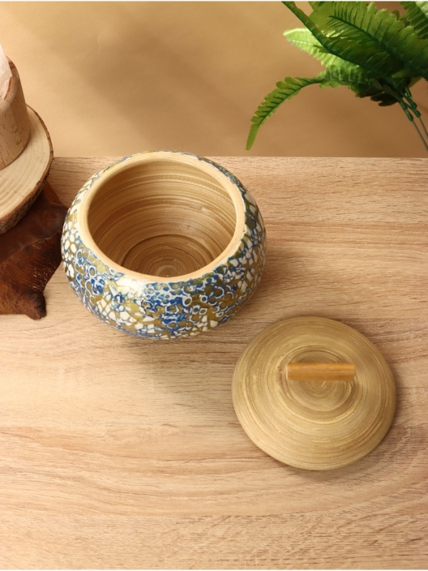 Банка для сыпучих продуктов 15х15х14 см, бамбук