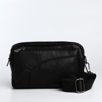 Сумка мужская через плечо, искусственная кожа, цвет чёрный Сумка мужская через плечо, искусственная кожа, цвет чёрный