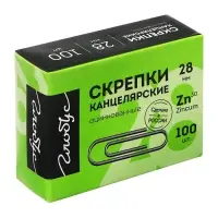 Скрепки канцелярские GLOBUS, 28 мм, 100 шт., оцинкованные