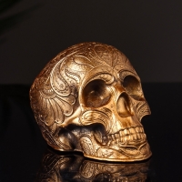Фигура "Череп с орнаментом" 6х5х5 см, бронза