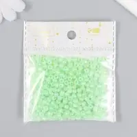 Бисер стекло 6/0 "Цветная серединка. Салат" 30 гр