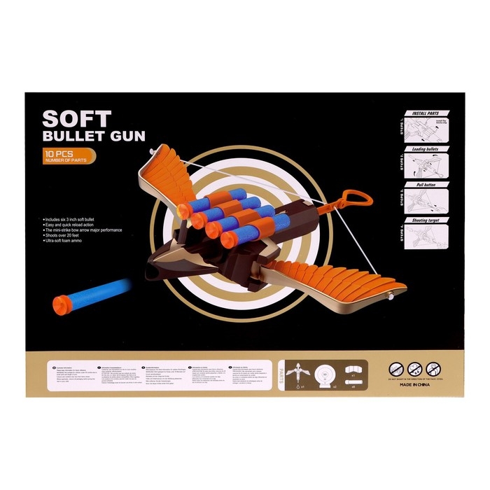 Арбалет &laquo;Золотой орел&raquo;, стреляет мягкими пулями, с мишенями, цвета МИКС