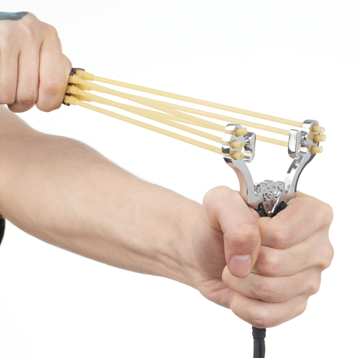 Рогатка металлическая "Молния" в текстильной оплётке