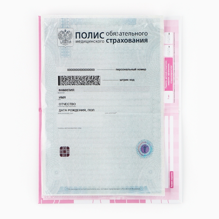 Папка для медицинского полиса &laquo;Наша малышка&raquo;, 17,5 х 11,3 см.