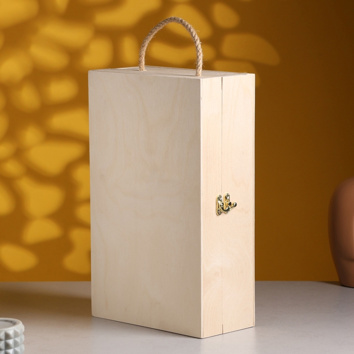 Подарочный ящик 34&times;21.5&times;10 см деревянный, с закрывающейся крышкой, с ручкой