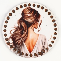 Донышки для вязания 2 в 1 &laquo;Красивая девушка&raquo;, круг 15 см, хдф 3 мм