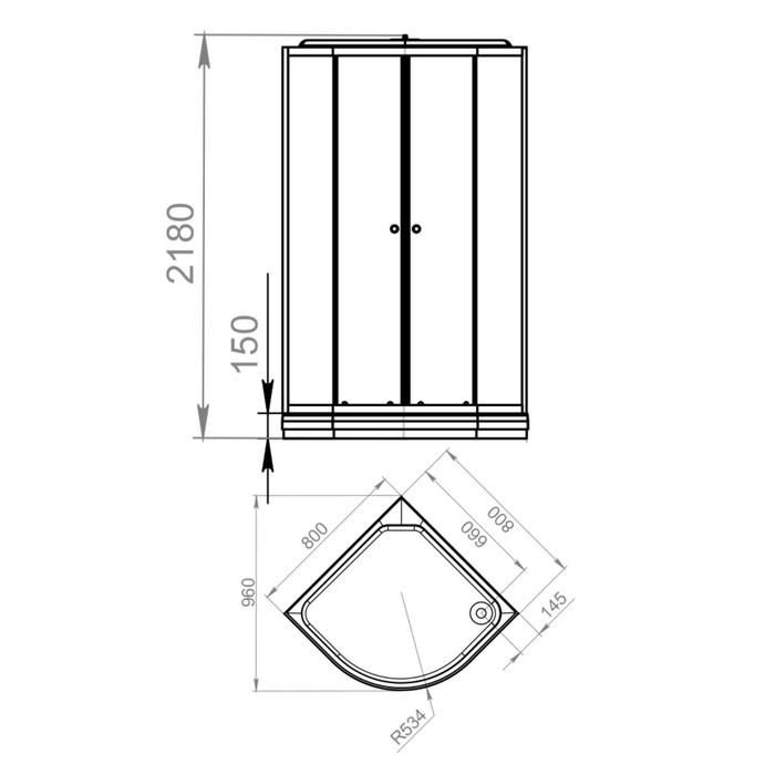 Душевая кабина DOMANI-Spa Delight 88, поддон 15 см, белые стенки, матовое стекло, 80х80