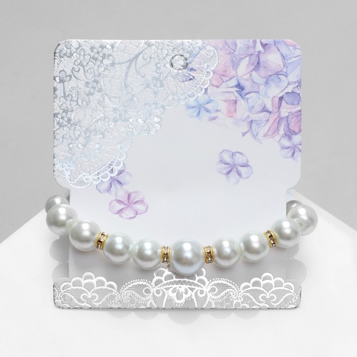 Браслет жемчуг &laquo;Подарок моря&raquo; с жемчугом, шар № 6,8,10, цвет белый в золоте, d=6,5 см