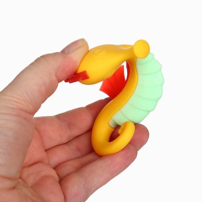 Прорезыватель силиконовый &laquo;Морской конёк&raquo;, цвет жёлтый, Крошка Я