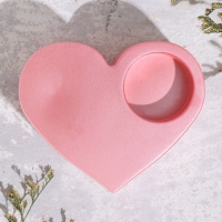Подсвечник "Сердце большое. Мрамор" из гипса,10,5х9х4,5см,розовый Подсвечник "Сердце большое. Мрамор" из гипса,10,5х9х4,5см,розовый