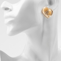 Серьги металл &laquo;Сердца&raquo; лист, цвет золото