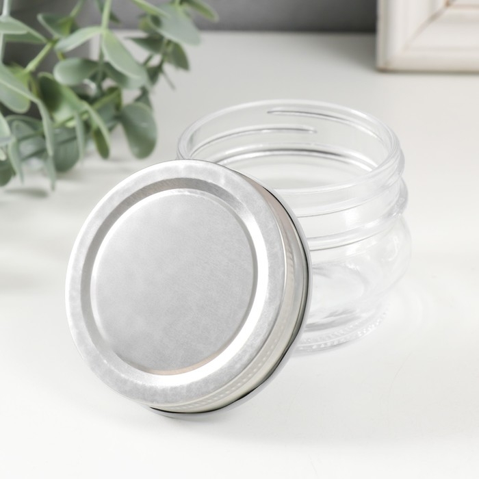 Банка для свечей стекло с крышкой Банка для свечей стекло с крышкой "Округлая" прозрачная 100 мл 7х7х5,5 см
