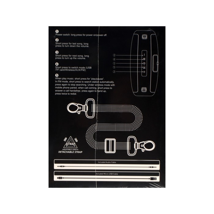 Портативная колонка Borofone модель BP13,10 Вт,1500 мАч,BT5.3,TFcard,USB,AUX,FM-радио,чёрная Портативная колонка Borofone модель BP13,10 Вт,1500 мАч,BT5.3,TFcard,USB,AUX,FM-радио,чёрная