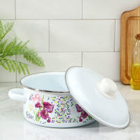 Кастрюля эмалированная &laquo;Мозаика&raquo;, 3 л, индукция, цвет белый