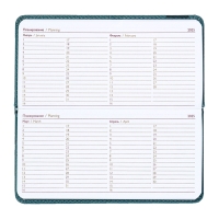 Еженедельник датир 2025г 170х88мм тв обл/пор иск кож 64л ESCALADA,бл тис,бл 70, синий