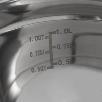 Миска из нержавеющей стали с мерной шкалой, 1,2 л, 20&times;10,2 см, толщина 0,6 мм