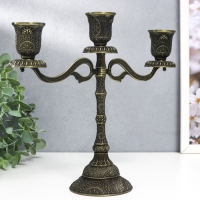 Подсвечник металл на 3 свечи "Раджа" бронза 22,5х8х24 см