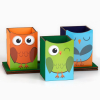 Органайзер для канцелярии тройной, на подставке &laquo;Сова&raquo;, 6,5 х 6,3 х 9,2 см