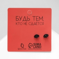 Серьги &laquo;Пусеты&raquo; стальные, грани, цвет чёрный