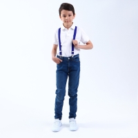 Подтяжки детские &laquo;Выбражулька&raquo;, ширина 2.5 см, цвет синий