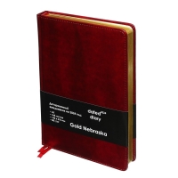 Ежедневник датированный 2025 года, A5, 168 листов в линейку, кожзам "Небраска", золотой срез, бордовый