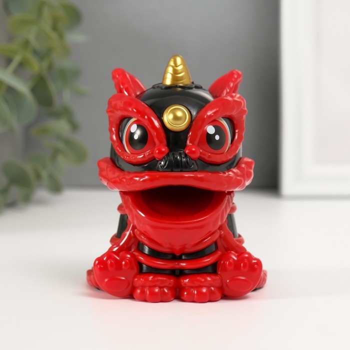 Маятник пластик "Китайский лев" красно-чёрный 8,5х7,3х8,5 см