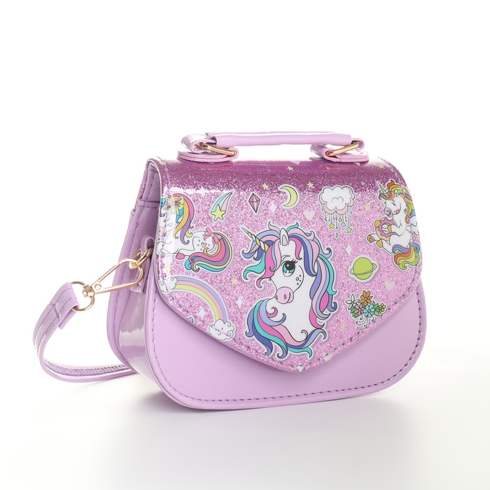 Сумка детская для девочки на клапане &laquo;Выбражулька&raquo;, цвет сиреневый