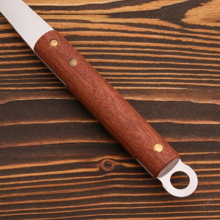 Ложка сервировочная с деревянной ручкой 35 см, черпало 7х11 см