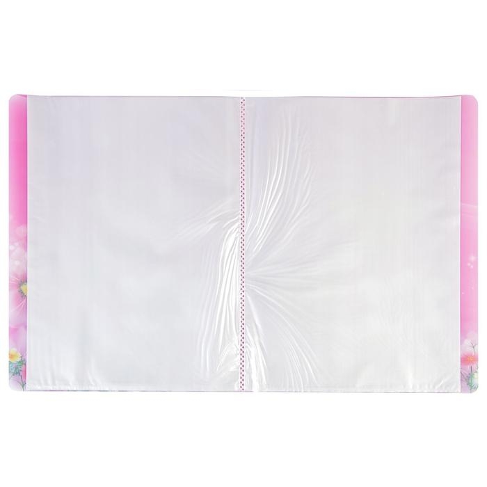 Папка с 30 вкладышами Calligrata "Цветы" А4, пластик, 400 мкм, МИКС