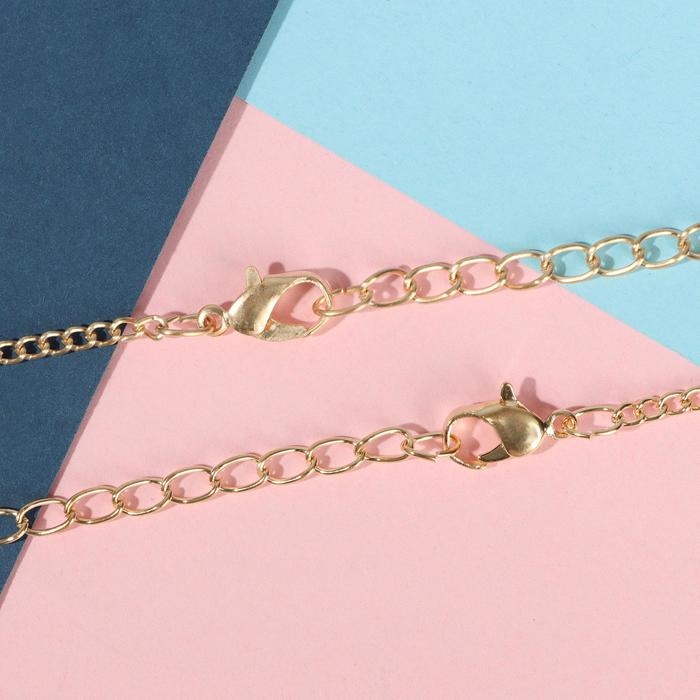 Кулоны &laquo;Неразлучники&raquo; морковка с зайцем, цвет бело-оранжевый в золоте, 45 см