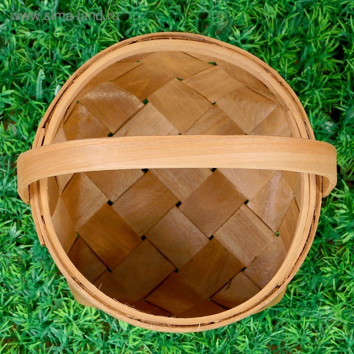 Корзинка &laquo;Лукошко&raquo;, тёмная, 20&times;20&times;10/24 см, шпон