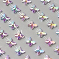 Наклейка пластик стразы "Бабочки" сиреневая 15х9 см