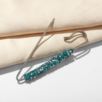 Булавка «Вечеринка» стразы, 7 см, цвет голубой в серебре Булавка «Вечеринка» стразы, 7 см, цвет голубой в серебре