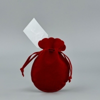 Мешок замшевый  &laquo;Цветок&raquo;, красный, тиснение, 9 &times; 12 см