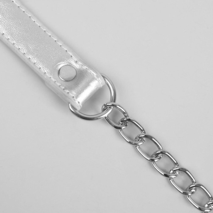 Ручка для сумки, с цепочками и карабинами, 120 × 1,8 см, цвет серебряный Ручка для сумки, с цепочками и карабинами, 120 × 1,8 см, цвет серебряный