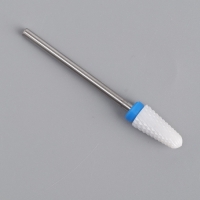 Фреза керамическая для маникюра &laquo;Конус&raquo;, средняя нарезка, 6 &times; 13 мм, в пластиковом футляре, цвет белый