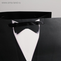 Пакет подарочный квадратный, упаковка, &laquo;Костюм&raquo;, 30 х 30 х 30 см