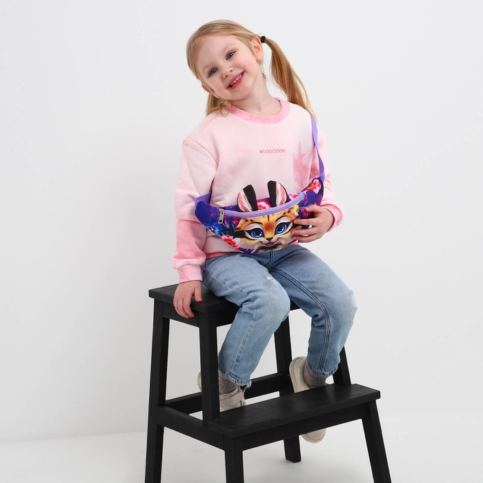 Сумка поясная детская для девочки "Рысь", 31х13х10 см