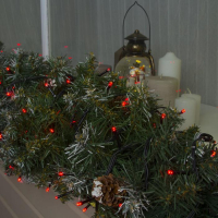 Гирлянда &laquo;Нить&raquo; 20 м, IP44, тёмная нить, 200 LED, свечение красное, 8 режимов, 220 В