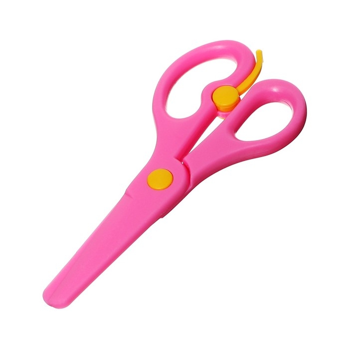 Ножницы детские 13 см, пластиковые, фиксатор, закруглённые концы, в картонной коробке, корпус МИКС