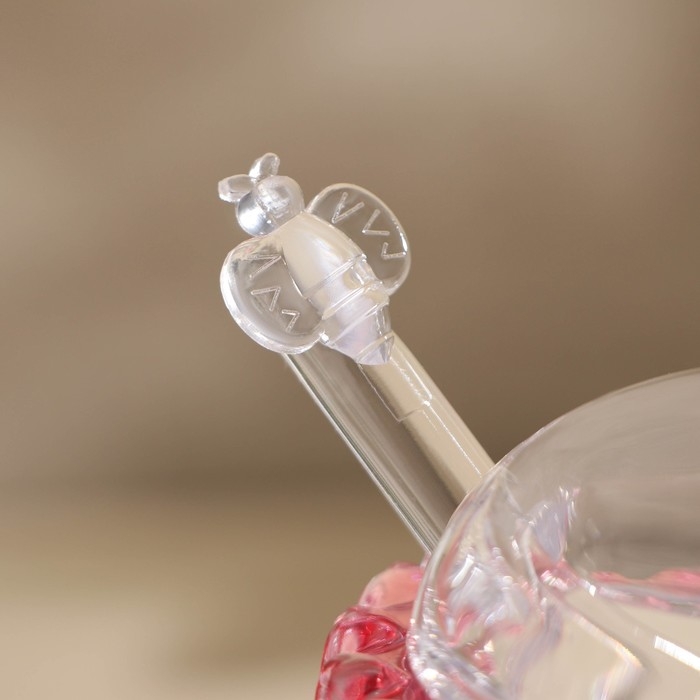 Баночка стеклянная для мёда и варенья c ложкой &laquo;Розе&raquo;, 240 мл, 9,5&times;12 см