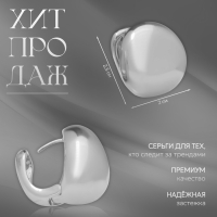 Серьги металл &laquo;Аккорд&raquo; полусфера, глянец, цвет серебро