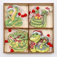 Набор подвесок &laquo;Змея&raquo;, в деревянной подарочной упаковке, 12 шт.