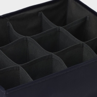 Органайзер для хранения белья LaDо́m, 12 ячеек, 32&times;24&times;12 см, цвет графитовый