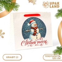 Новый год. Пакет подарочный новогодний бумажный, "Снеговик", 31 х 26 х 11 см. Новый год. Пакет подарочный новогодний бумажный, "Снеговик", 31 х 26 х 11 см.